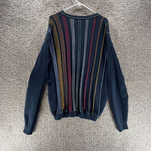 Vintage Tosani Sweater Mens Extra Large Multi Colored Pullover Long Sleeve Crew - Picture 8 of 9